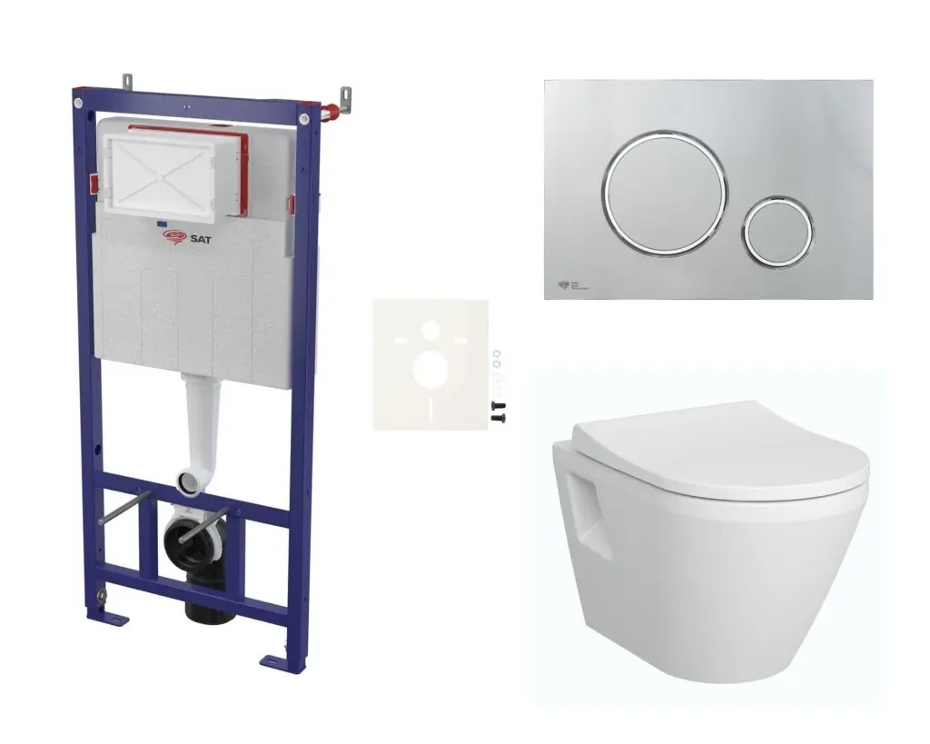 Cenově zvýhodněný závěsný WC set SAT do lehkých stěn / předstěnová montáž + WC VitrA Integra SIKOSSINTRE71K SIKOSSINTRE71K