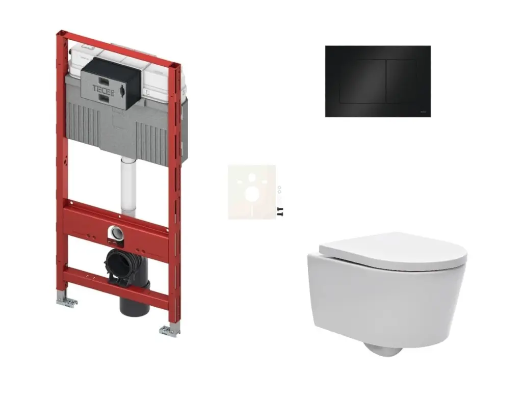 Cenově zvýhodněný závěsný WC set TECE do lehkých stěn / předstěnová montáž + WC SAT Brevis SIKOTS3W4 SIKOTS3W4