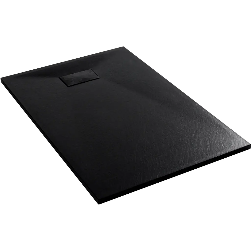 CERANO Sprchová vanička obdélníková Gusto SMC/minerální kompozit strukturovaná černá matná 100x80x3  CER-414629