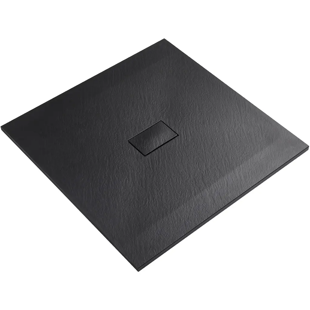 CERANO Sprchová vanička čtvercová FlexiCut SMC/minerální kompozit upravitelná černá matná 100x100x3  CER-666058