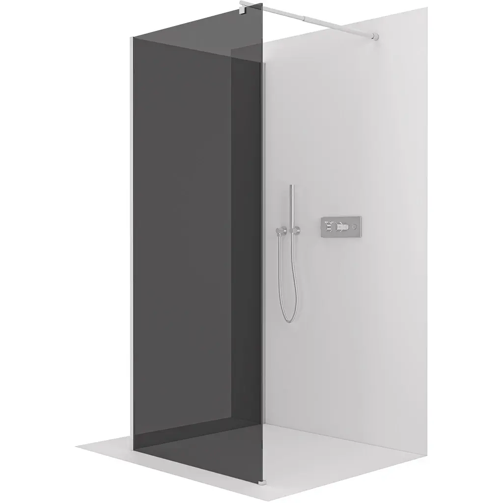 CERANO Sprchová zástěna Walk-in Onyx Corner Round L/P 8 mm kulatá vzpěra chrom, grafitové sklo 110x130x200 CER-670538