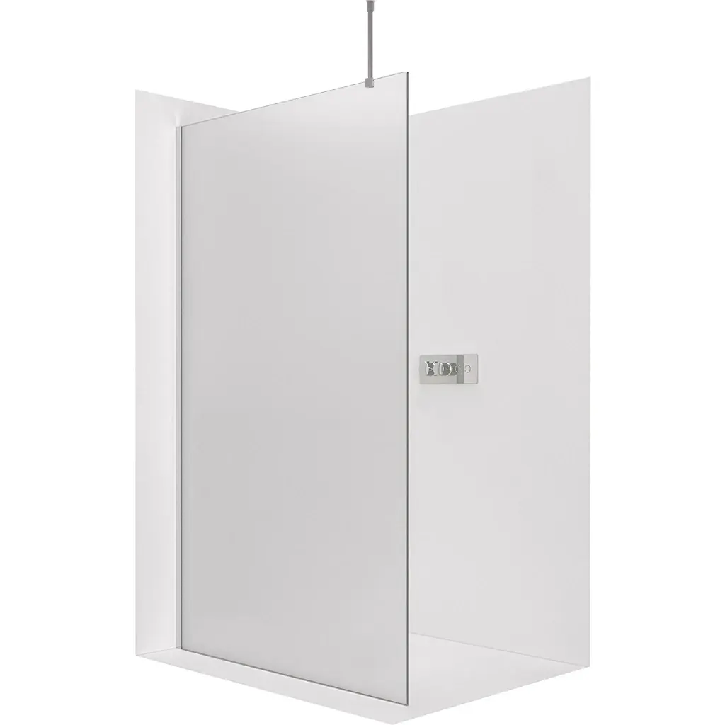 Sprchová zástěna Walk-in Onyx Top Round L/P - 8 mm - kulatá vzpěra - chrom, mléčné sklo - 80x200 cm