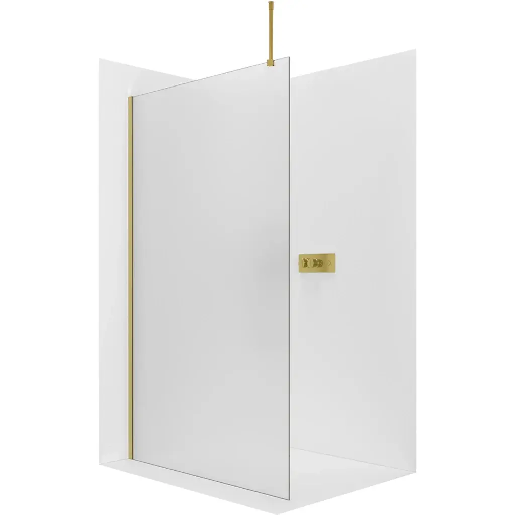 CERANO Sprchová zástěna Walk-in Onyx Top Round L/P 8 mm kulatá vzpěra zlatá, mléčné sklo 70x200  CER-8050BD1542