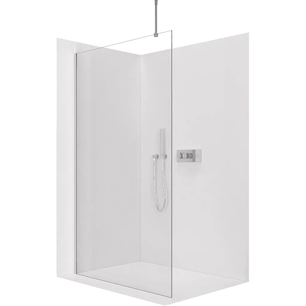 Sprchová zástěna Walk-in Onyx Top Round L/P - 8 mm - kulatá vzpěra - chrom, transparentní sklo - 60x200 cm