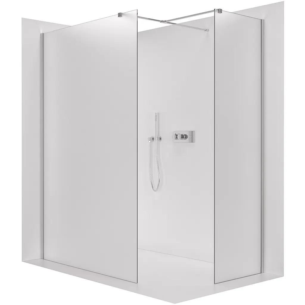 CERANO Sprchová zástěna Walk-in Onyx T L/P 8 mm hranatá vzpěra chrom, mléčné sklo 110x100x200  CER-8050BD2631