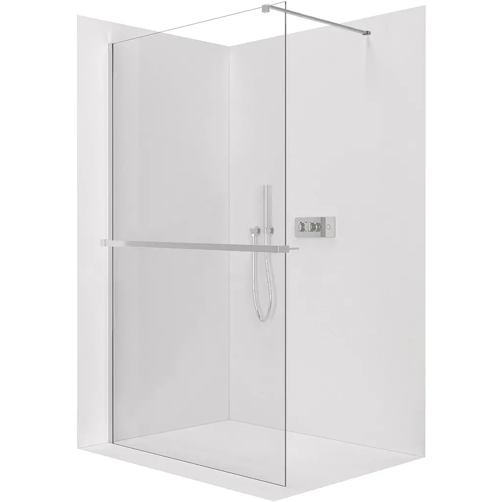 CERANO Sprchová zástěna Walk-in Onyx Cube L/P 10 mm hranatá vzpěra + polička/držák na ručníky chrom, transparentní sklo 110x200  CER-8050BD711362