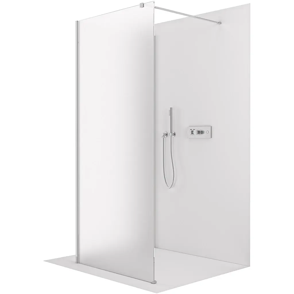 CERANO Sprchová zástěna Walk-in Onyx Corner Cube L/P 8 mm hranatá vzpěra chrom, mléčné sklo 110x100x200  CER-8050BD713330