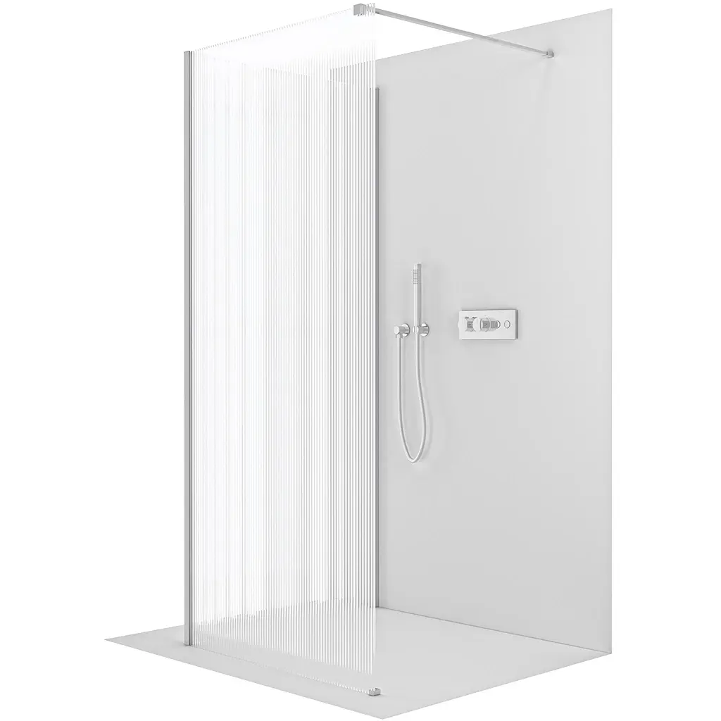 CERANO Sprchová zástěna Walk-in Onyx Corner Cube L/P 8 mm hranatá vzpěra chrom, rýhované sklo 150x120x200  CER-8050BD713562