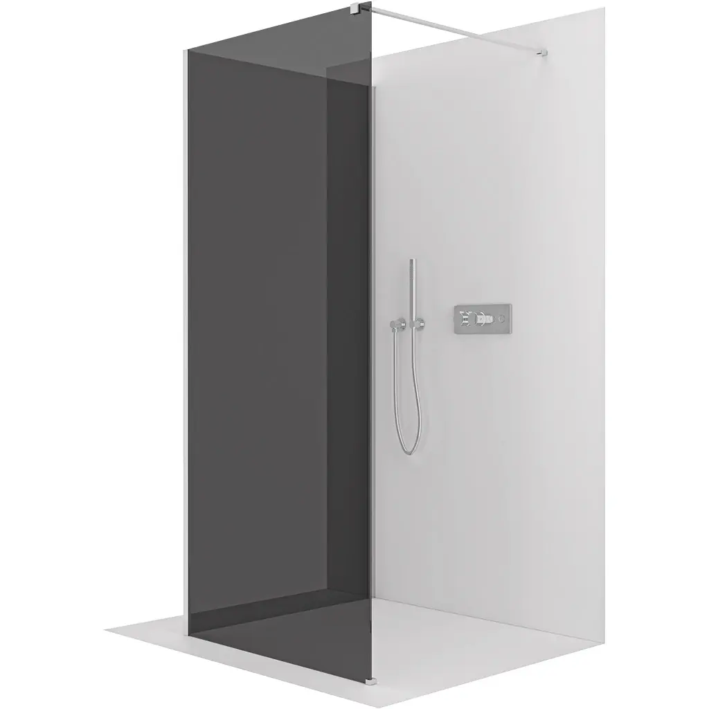 CERANO Sprchová zástěna Walk-in Onyx Corner Cube L/P 8 mm hranatá vzpěra chrom, grafitové sklo 120x40x200  CER-8050BD72334