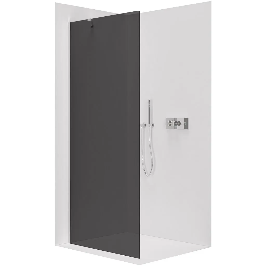 Sprchová zástěna Walk-in Onyx Y L/P - 10 mm - chrom, grafitové sklo - 90x200 cm