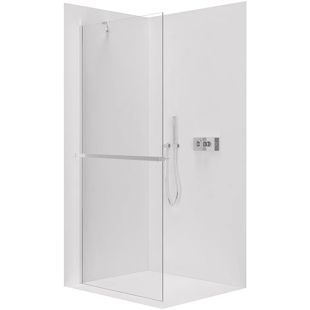 CERANO Sprchová zástěna Walk-in Onyx Y L/P 10 mm + polička/držák na ručníky chrom, transparentní sklo 150x200  CER-8050BD8649