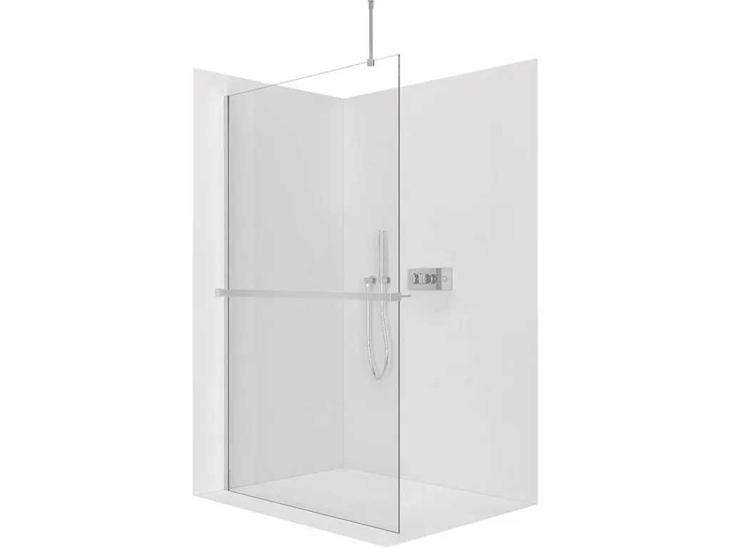 CERANO Sprchová zástěna Walk-in Onyx Top Round L/P 10 mm kulatá vzpěra + polička/držák na ručníky chrom, transparentní sklo 120x200  CER-8050BD785923