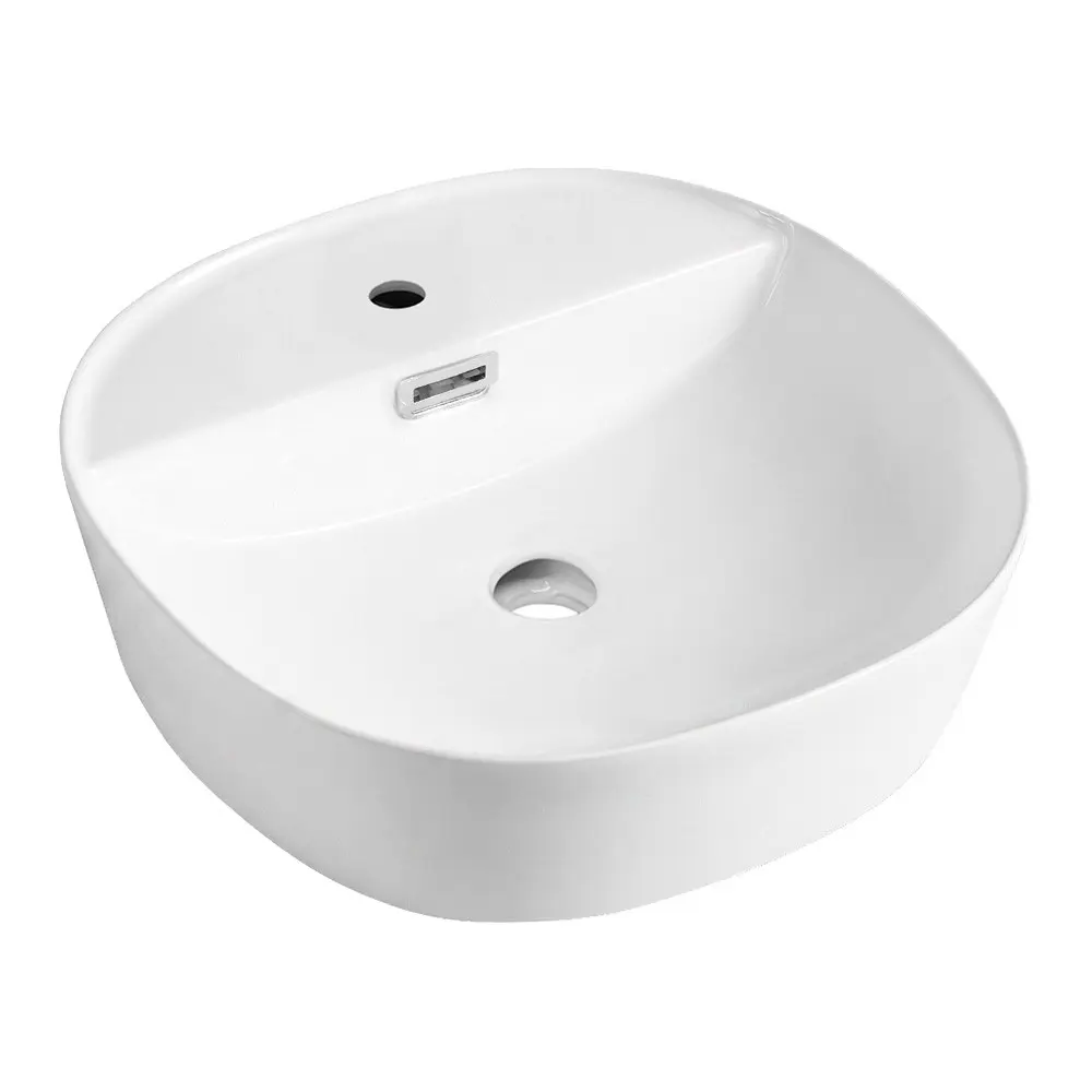 Mereo Umyvadlo na desku s přepadem, Lota, 400x400x150 mm, čtvercové, keramické UC404015S
