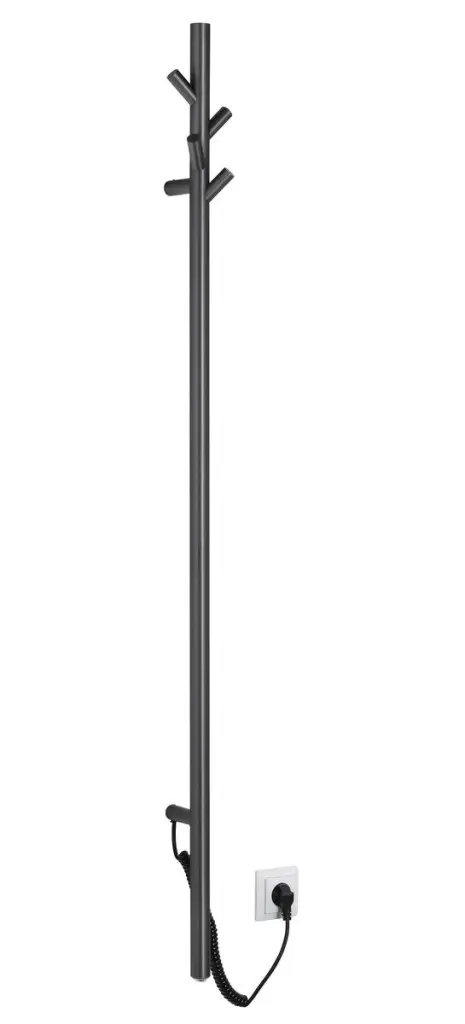 SAPHO PASADOR elektrický sušák ručníků, kulatý, 150x1500, 30 W, gun metal ER175GM