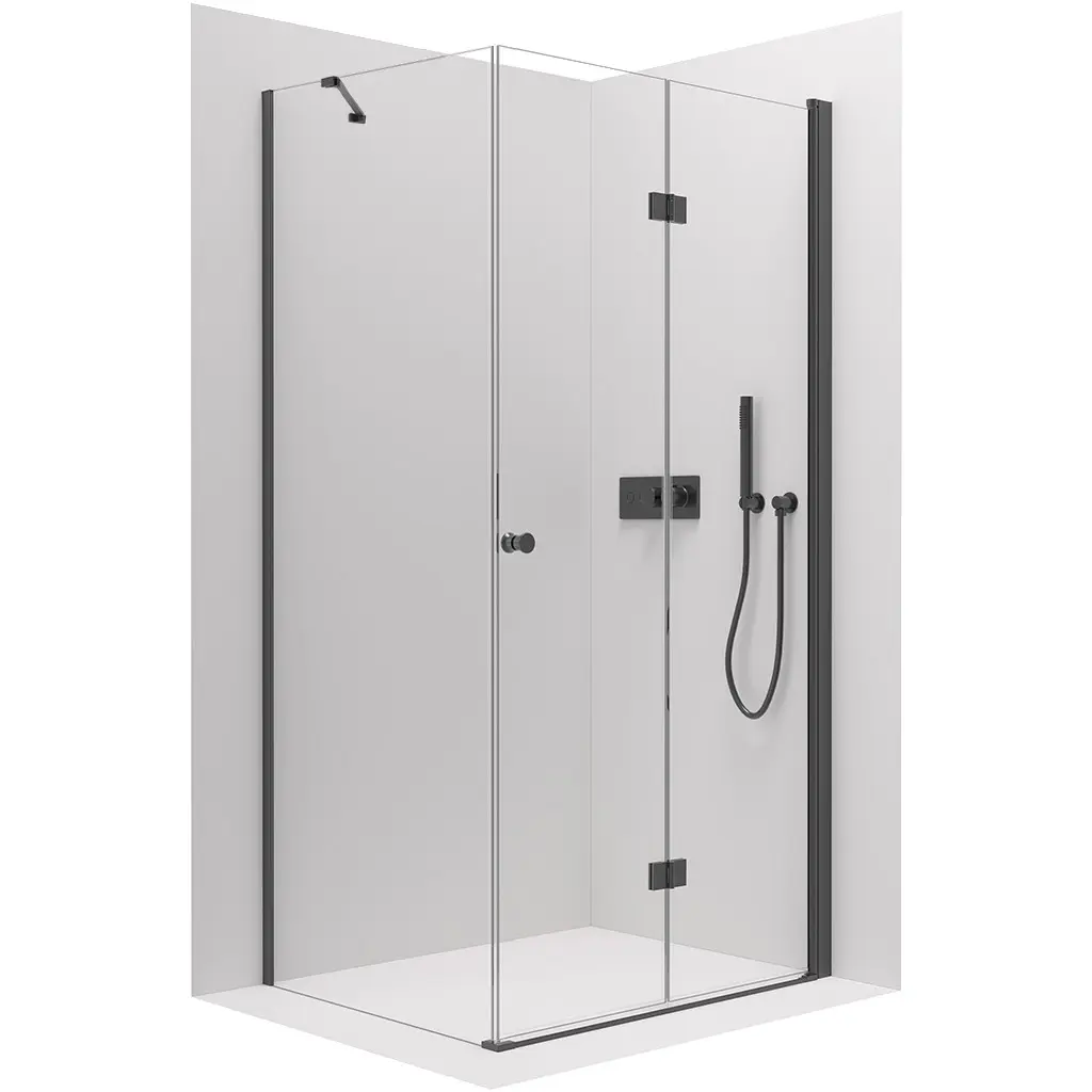CERANO Sprchový kout Volpe L/P 6 mm černá matná, transparentní sklo 70x90x190 zalamovací CER-427306