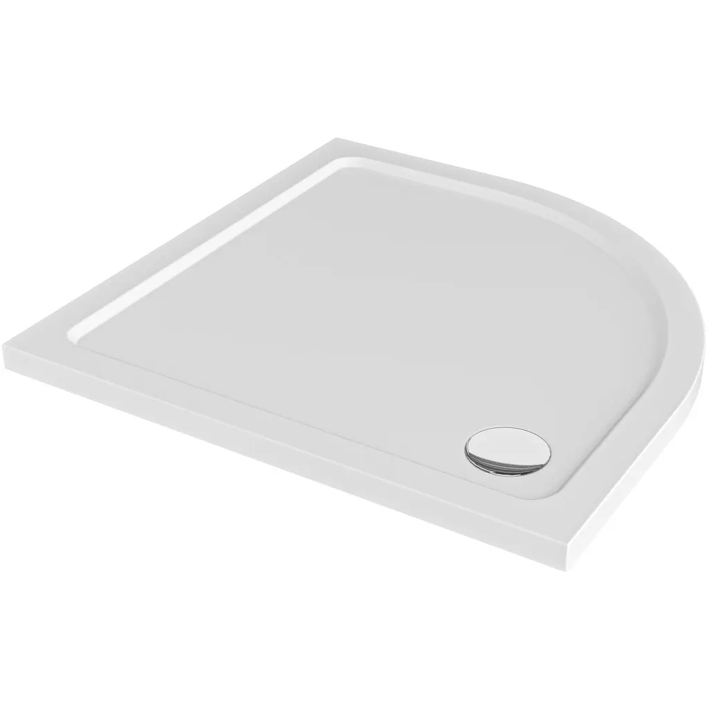 Sprchová vanička čtvrtkruhová Brio - SMC/minerální kompozit - strukturovaná bílá - 90x90x4 cm