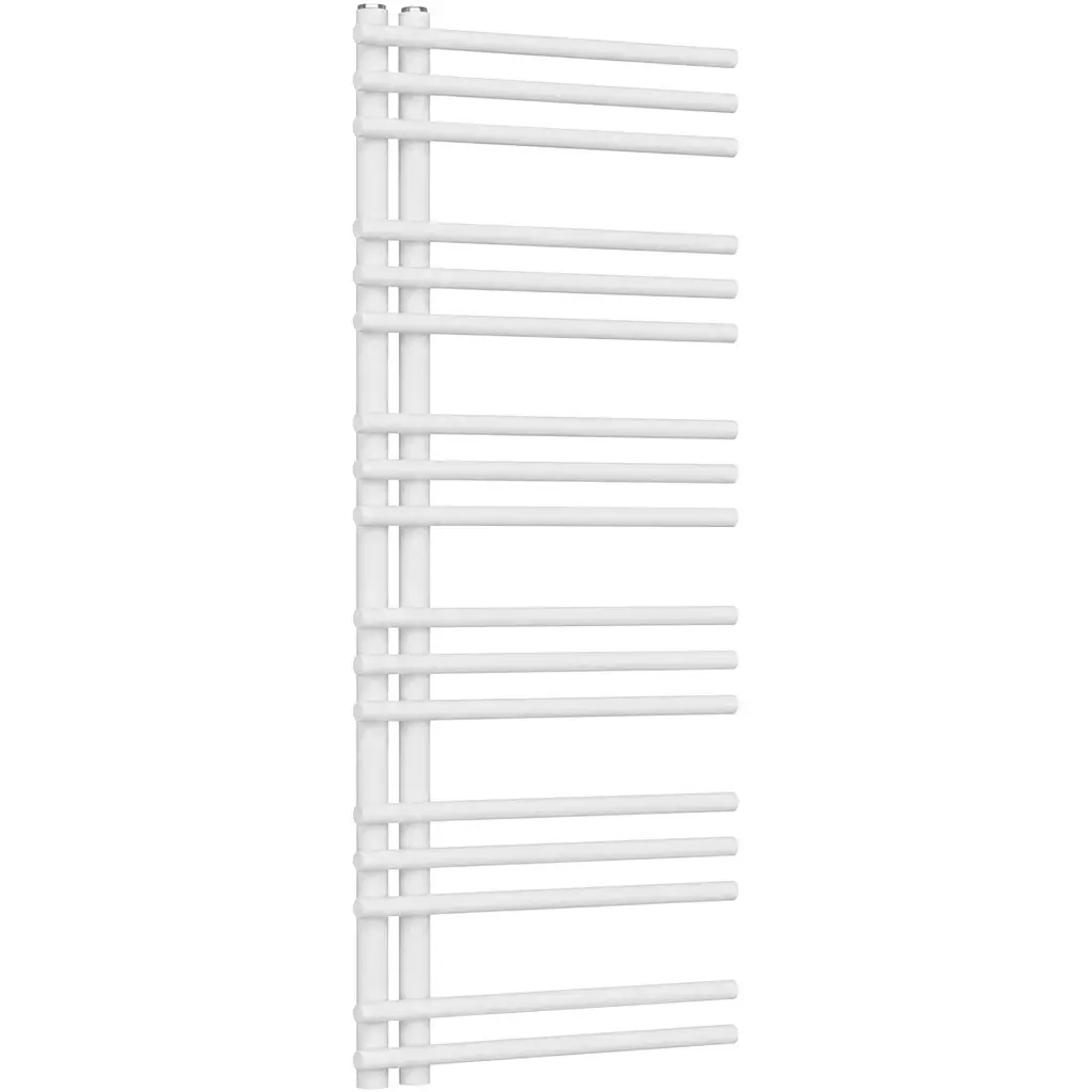 Koupelnový radiátor Burke - L/P - asymetrické připojení 50mm - 430 W - bílá lesklá - 1200x500 mm