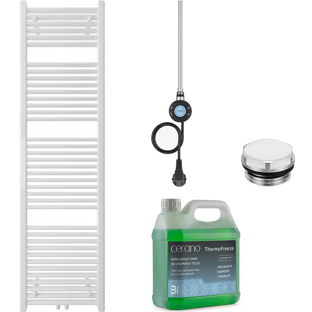 CERANO Koupelnový elektrický radiátorový set Lincoln WIFI 600W bílá lesklá 1800x500 mm CER-680330