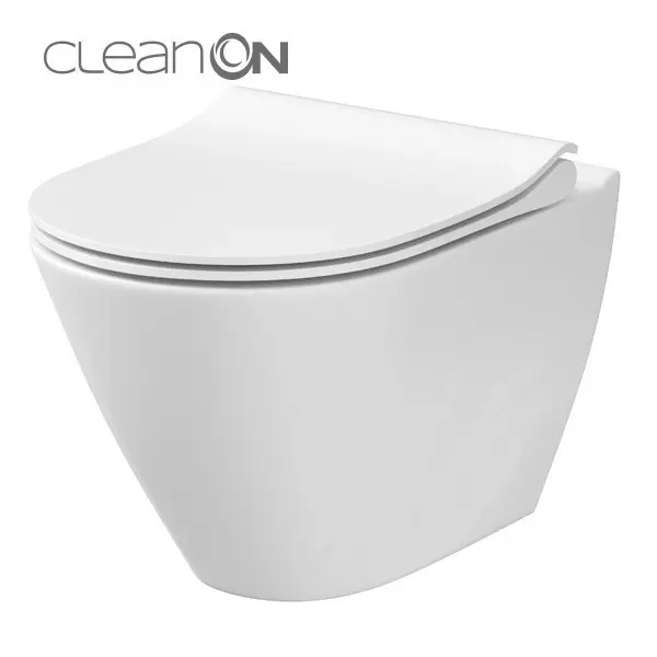 Cersanit City - Závěsné WC se sedátkem SoftClose, CleanOn, bílá K701-104