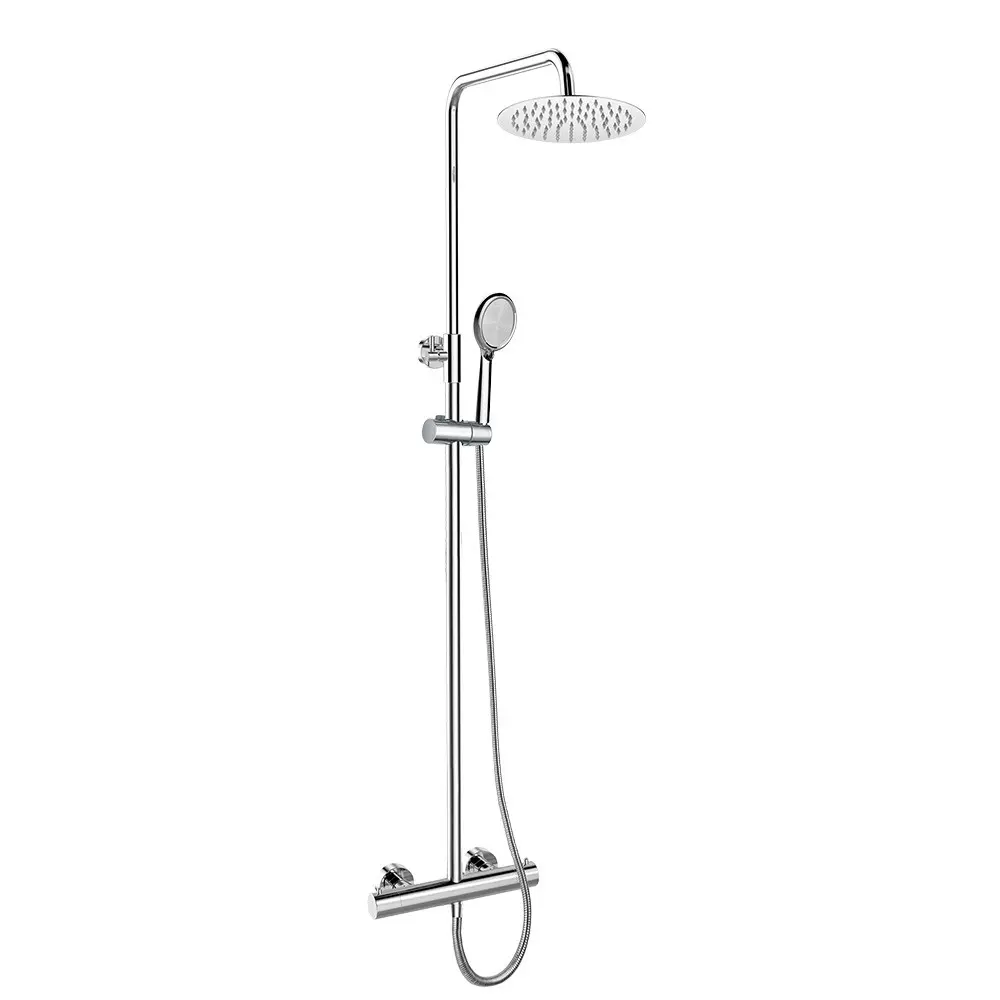 Mereo Termostatická baterie s talířovou kulatou slim sprchou, nerez CB60104TSC