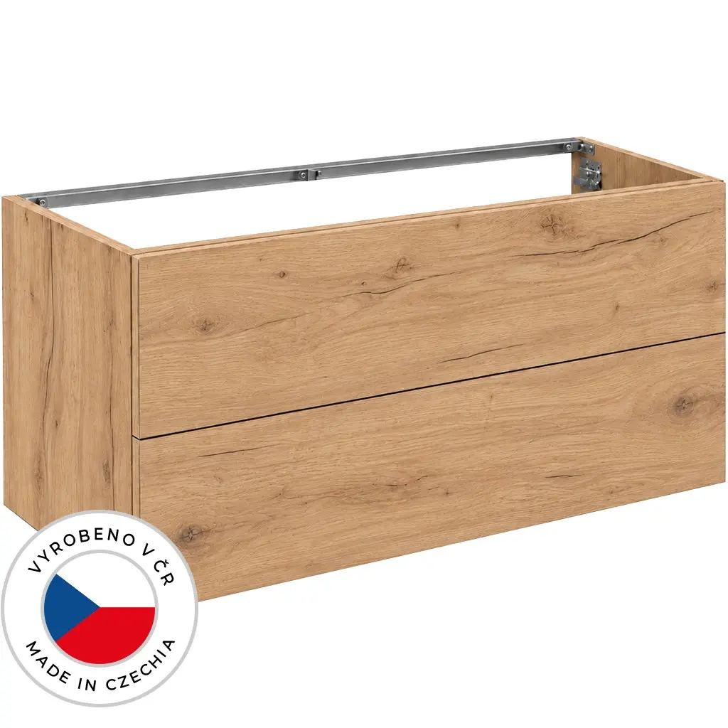 CERANO Koupelnová skříňka pod umyvadlo Adele TIP-ON otevírání dub zlatý Craft 120x60x43 CER-360585