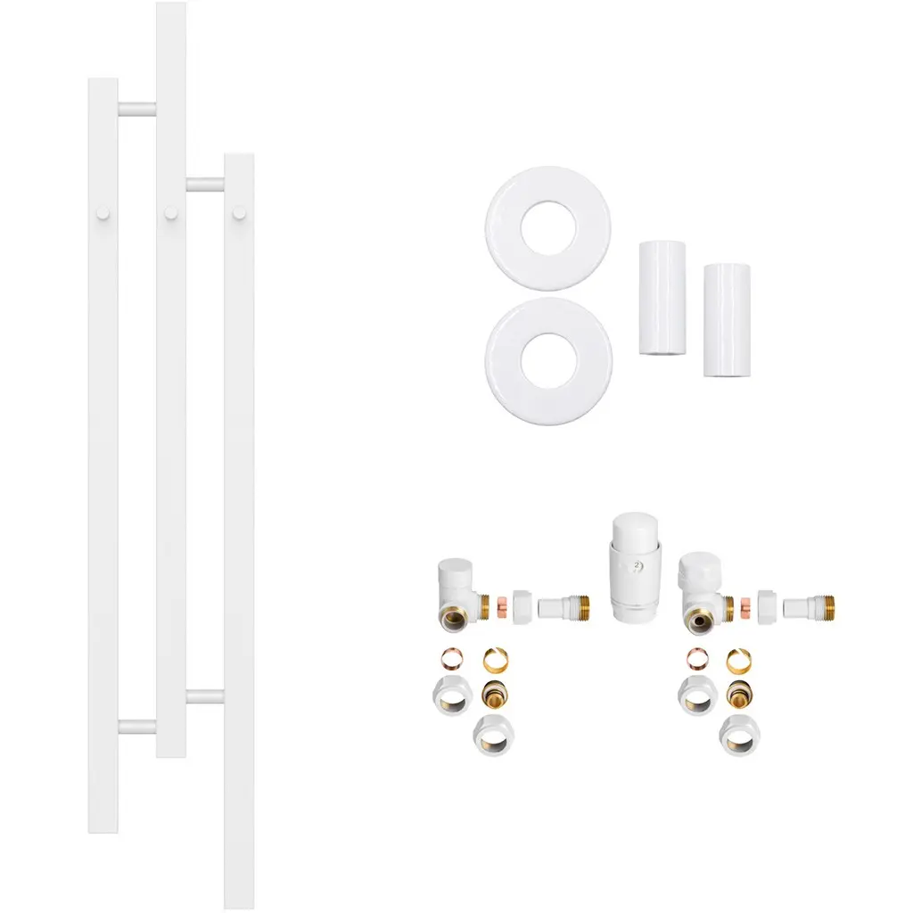 CERANO Koupelnový radiátorový set Fabiano ústřední vytápění boční připojení 251W bílá lesklá 1200x220 mm CER-508437