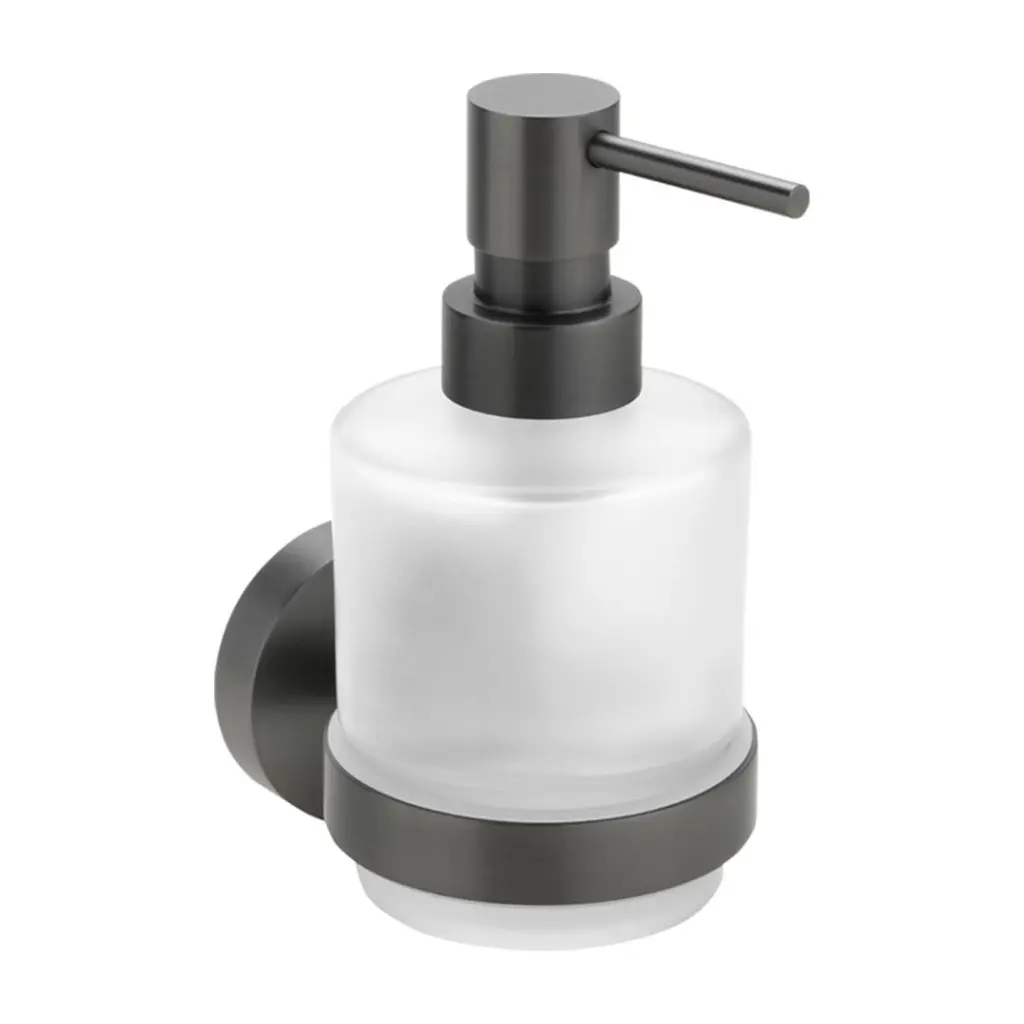 SAPHO X-ROUND GUN METAL dávkovač mýdla 200ml, mléčné sklo, gun metal XR103GM