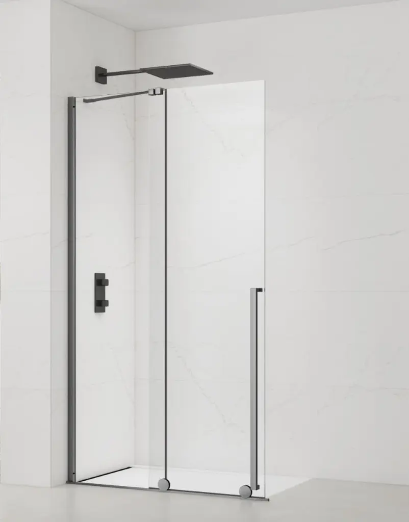 Sprchová zástěna walk-in 140 cm SAT Xmotion PVD Gun metal SATBWIXM140GM SATBWIXM140GM