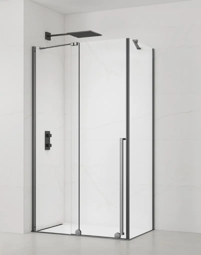 Sprchový kout obdélník 140x80 cm SAT Xmotion PVD Gun metal SATBWIXM140S80GM SATBWIXM140S80GM