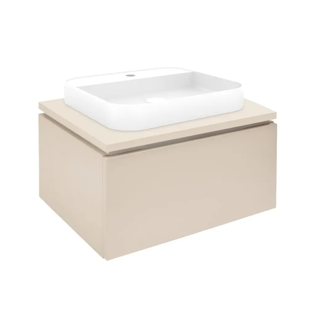 Koupelnová skříňka s umyvadlem a krycí deskou SAT Feel 60x30x46 cm béžová mat SATFEEL60BEDU SATFEEL60BEDU