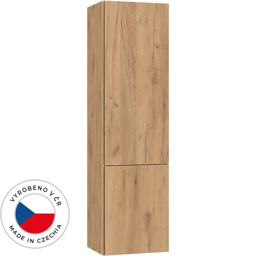 CERANO Koupelnová vysoká skříňka Adele TIP-ON otevírání dub zlatý Craft 45x180x33 CER-843917