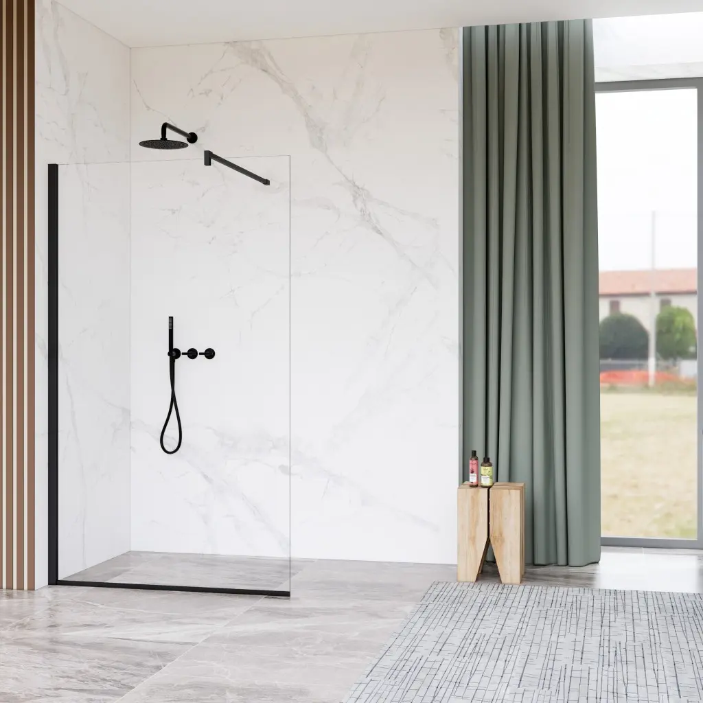 HOPA Walk-in sprchový kout LAGOS CLASSIC 195 Barva rámu Černá, Rozměr A 80 BCLAGO80MBCN