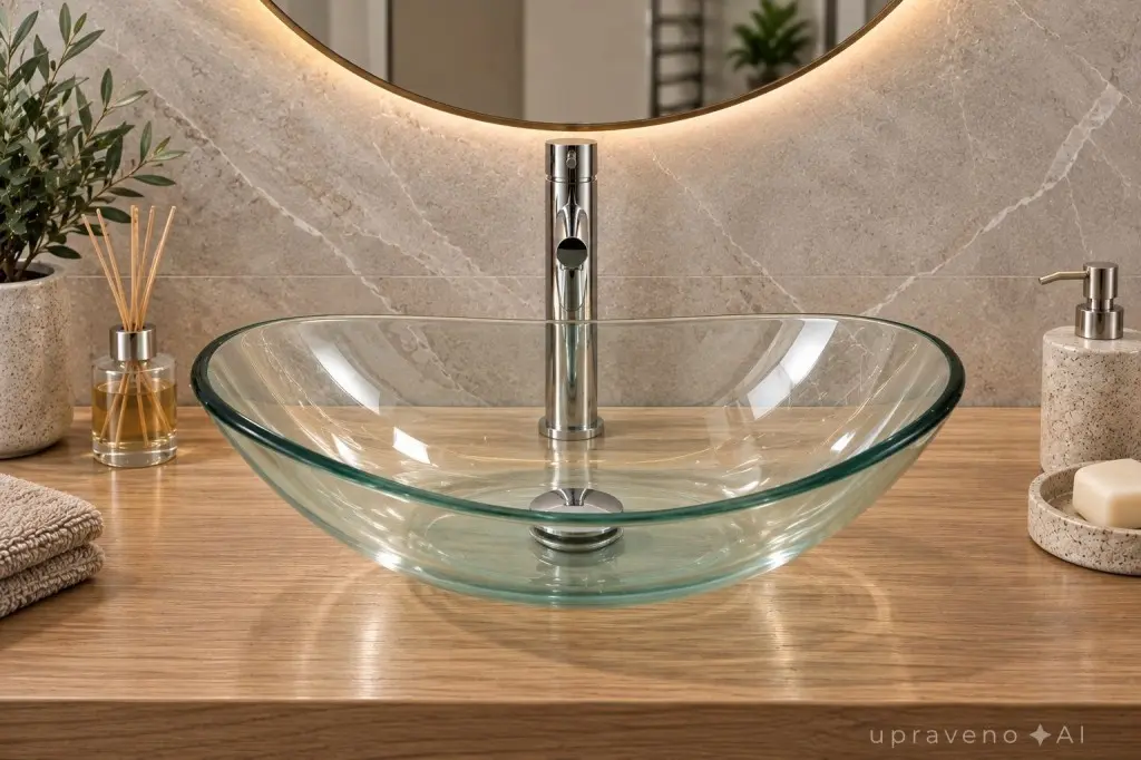 OLSEN SPA Skleněné umyvadlo na desku DEVENTER 55×37×16 OLKLTG108