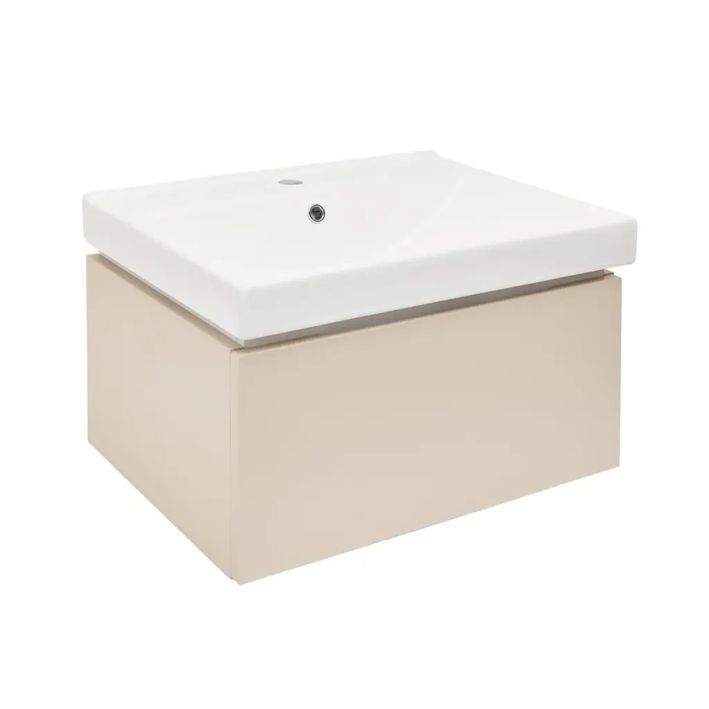 Koupelnová skříňka s umyvadlem SAT Feel 60x30x46 cm pískově béžová mat SATFEEL60BEU1 SATFEEL60BEU1