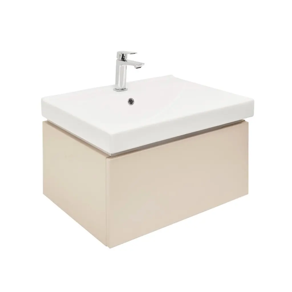 Koupelnová skříňka s umyvadlem SAT Feel 60x30x46 cm pískově béžová mat SATFEEL60BEU1B SATFEEL60BEU1B