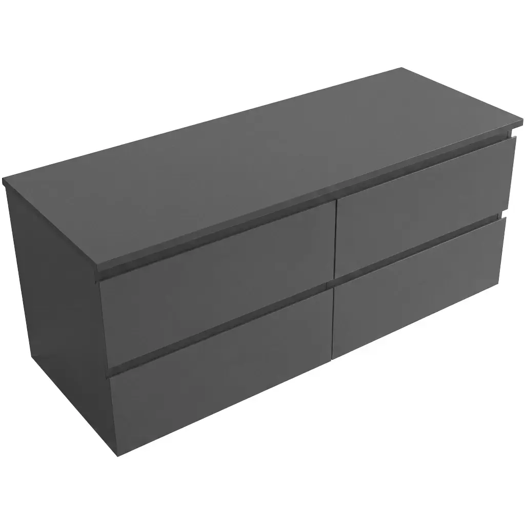 CERANO Koupelnová skříňka Carole antracitová + deska pod umyvadlo Navira Slim 18 mm 120x49,8x46  CER-108566