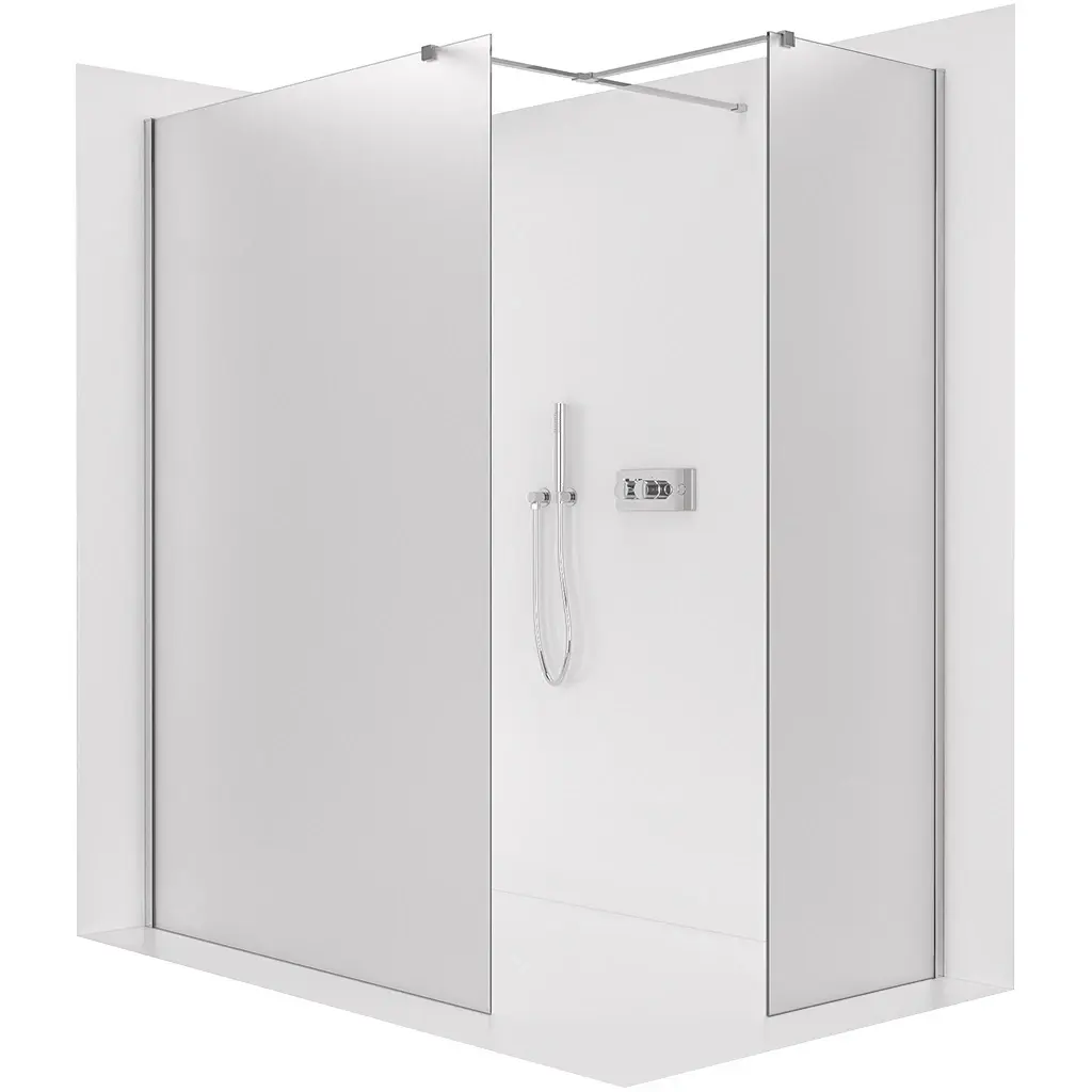 CERANO Sprchová zástěna Walk-in Onyx T L/P 8 mm hranatá vzpěra chrom, mléčné sklo 110x30x200 CER-DY101B-60-211
