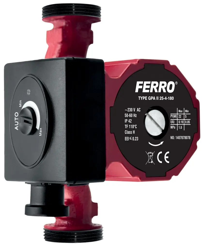 Ferro oběhové elektronické čerpadlo pro topení 25-40/180MM (Novaservis)