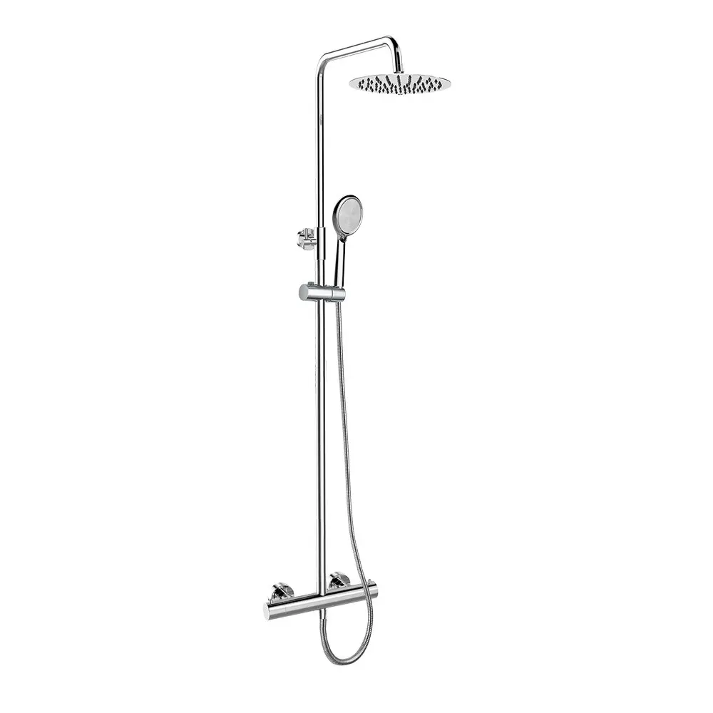 Mereo Termostatická baterie s talířovou kulatou slim sprchou, nerez CB60104TSC