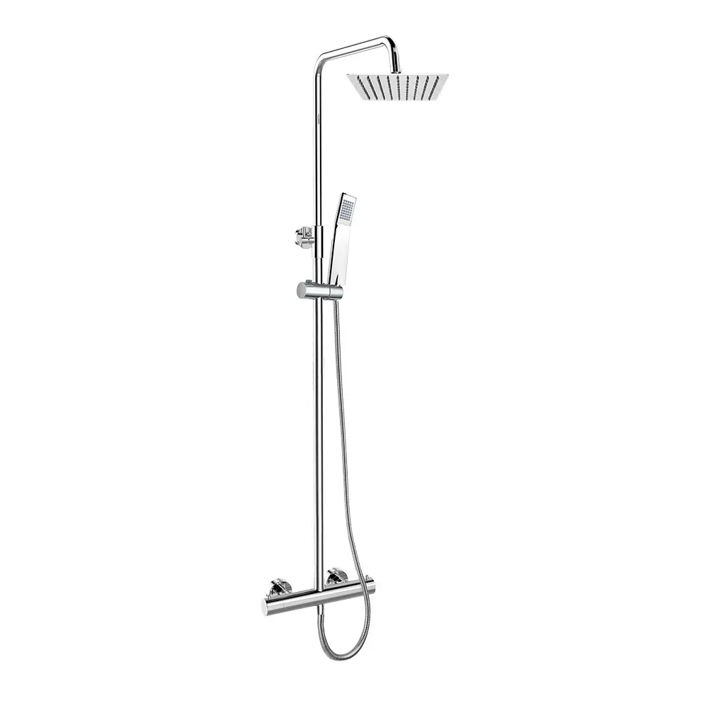 Mereo Termostatická sprchová baterie s talířovou hranatou slim sprchou, nerez CB60104TSD