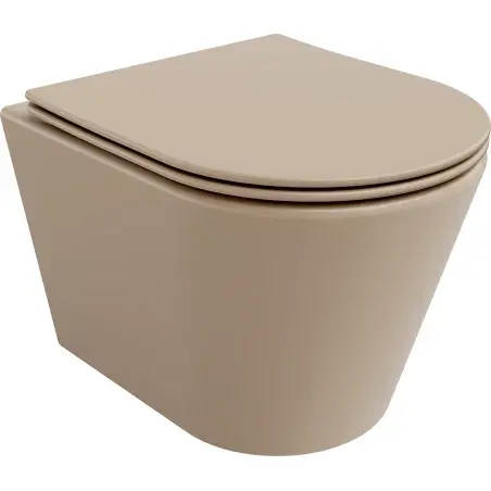 MEXEN RICO závěsná WC mísa včetně sedátka s slow-slim, duroplast, cappuccino mat 30724064