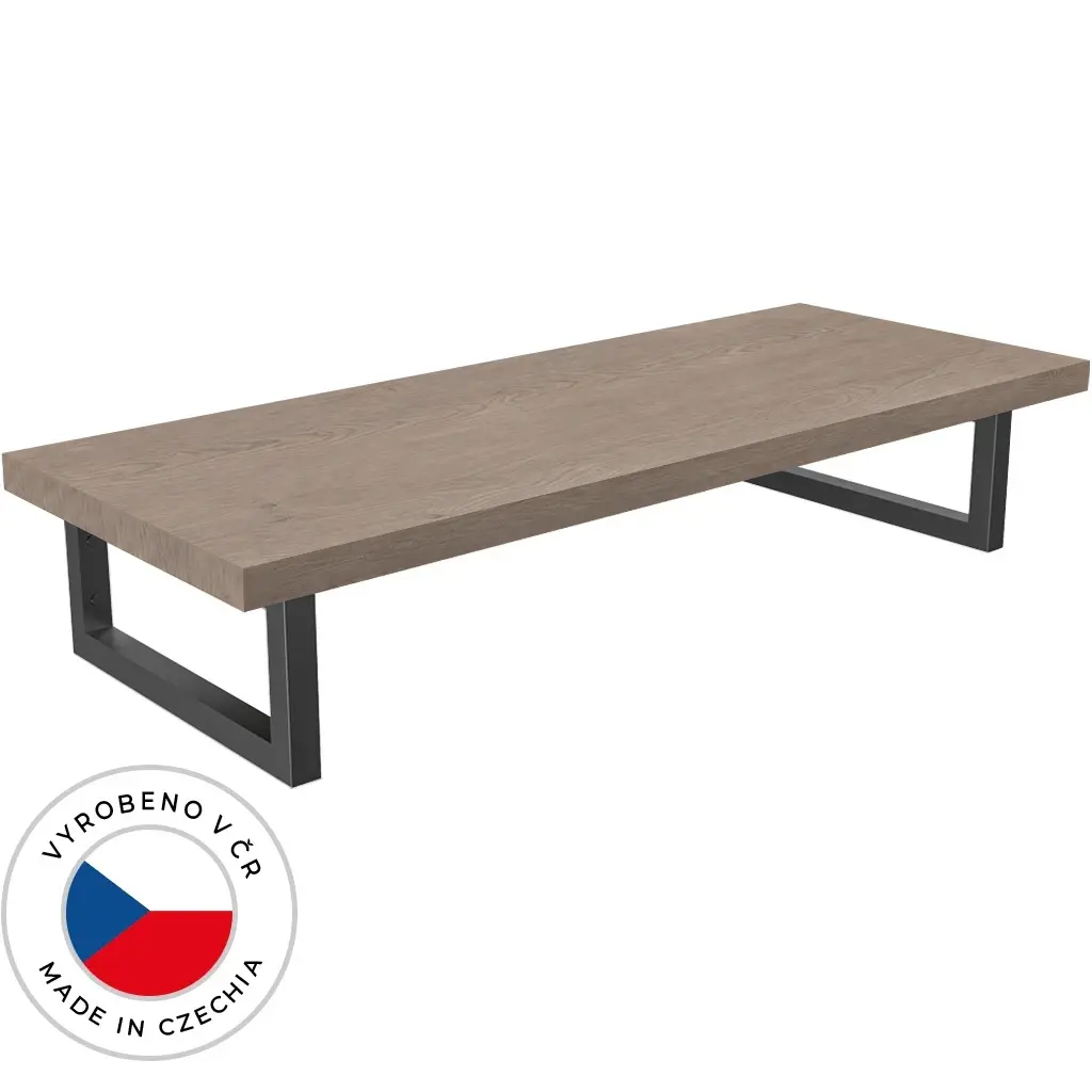 CERANO Deska pod umyvadlo Adele + 2 konzole pod desku dub Cannolo Cremona konzole černá 70,2x1,8x45,3  CER-145598