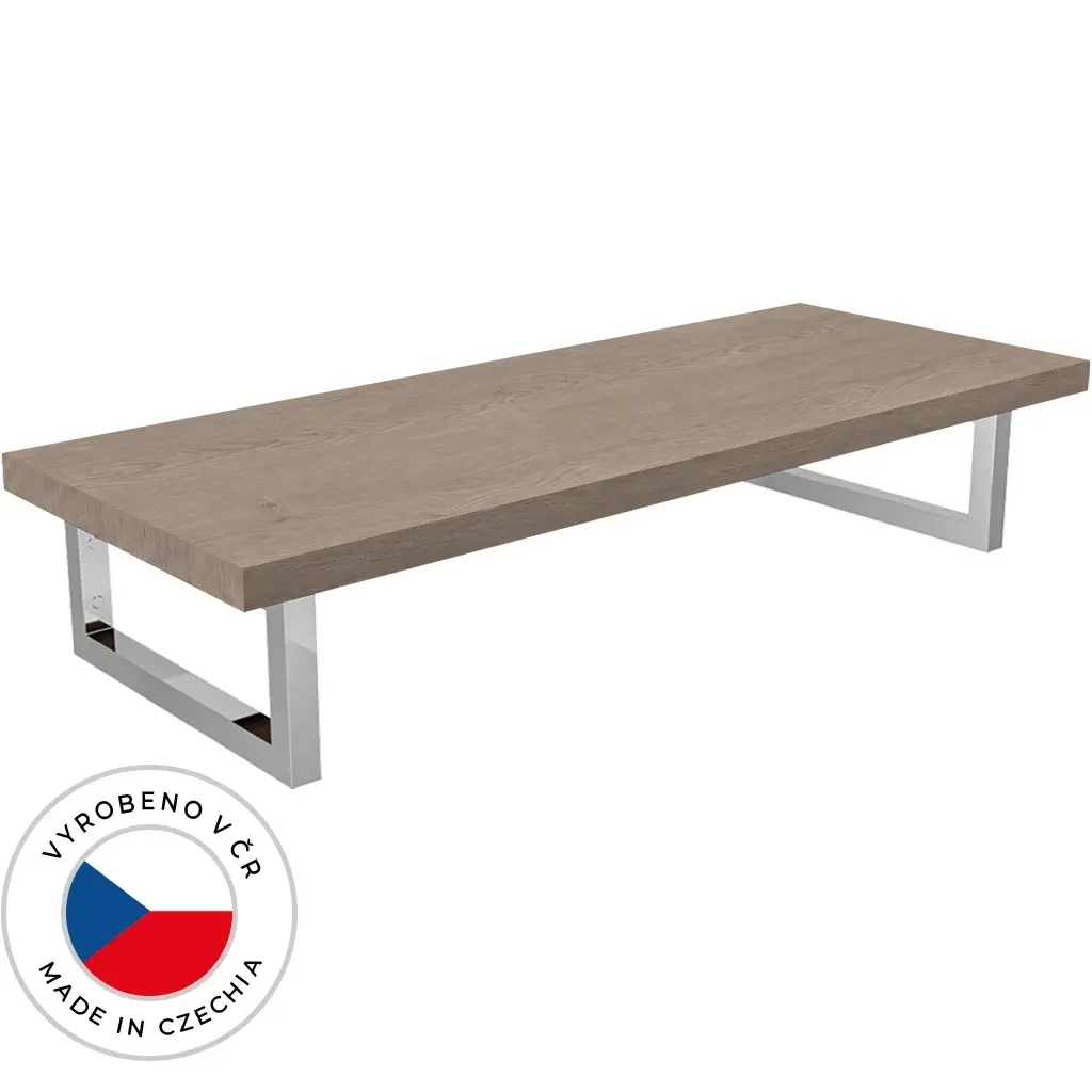 CERANO Deska pod umyvadlo Adele + 2 konzole pod desku dub Cannolo Cremona konzole chrom 70,2x1,8x45,3  CER-146347