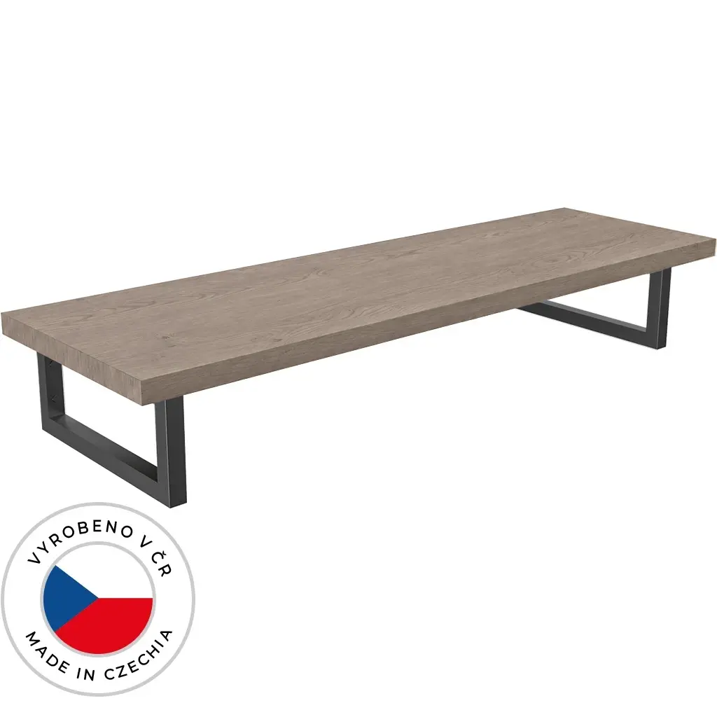 CERANO Deska pod umyvadlo Adele + 2 konzole pod desku dub Cannolo Cremona konzole černá 100,2x1,8x45,3  CER-157226