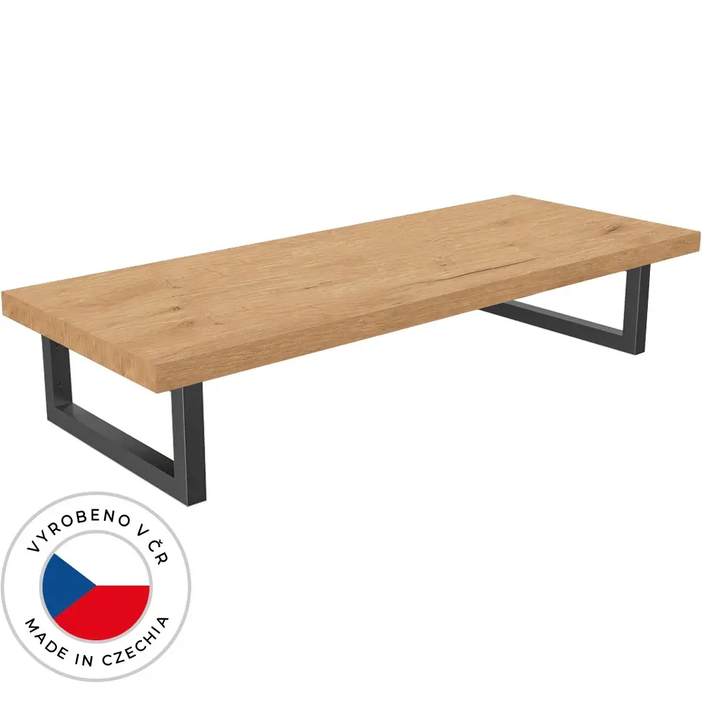 CERANO Deska pod umyvadlo Adele + 2 konzole pod desku dub zlatý Craft konzole černá 70,2x1,8x45,3  CER-206716