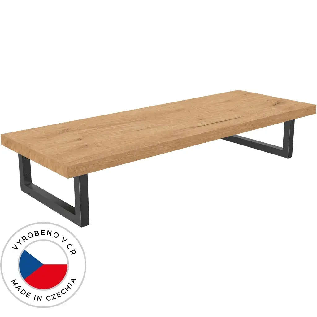 CERANO Deska pod umyvadlo Adele + 2 konzole pod desku dub zlatý Craft konzole černá 80,2x1,8x45,3  CER-214733