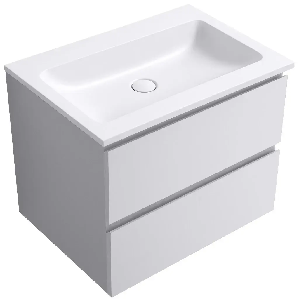 CERANO Koupelnová skříňka Carole bílá matná + umyvadlo z lit. mramoru Amati bílá matná 60,5x49,5x46,5  CER-203335