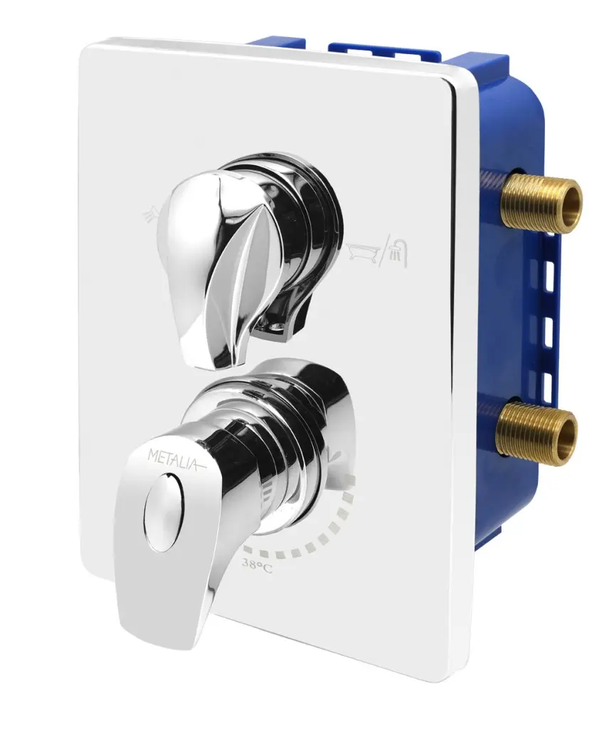 Novaservis Metalia 57 - Termostatická baterie pod omítku pro 2 spotřebiče s tělesem, chrom BOX57052RT,0