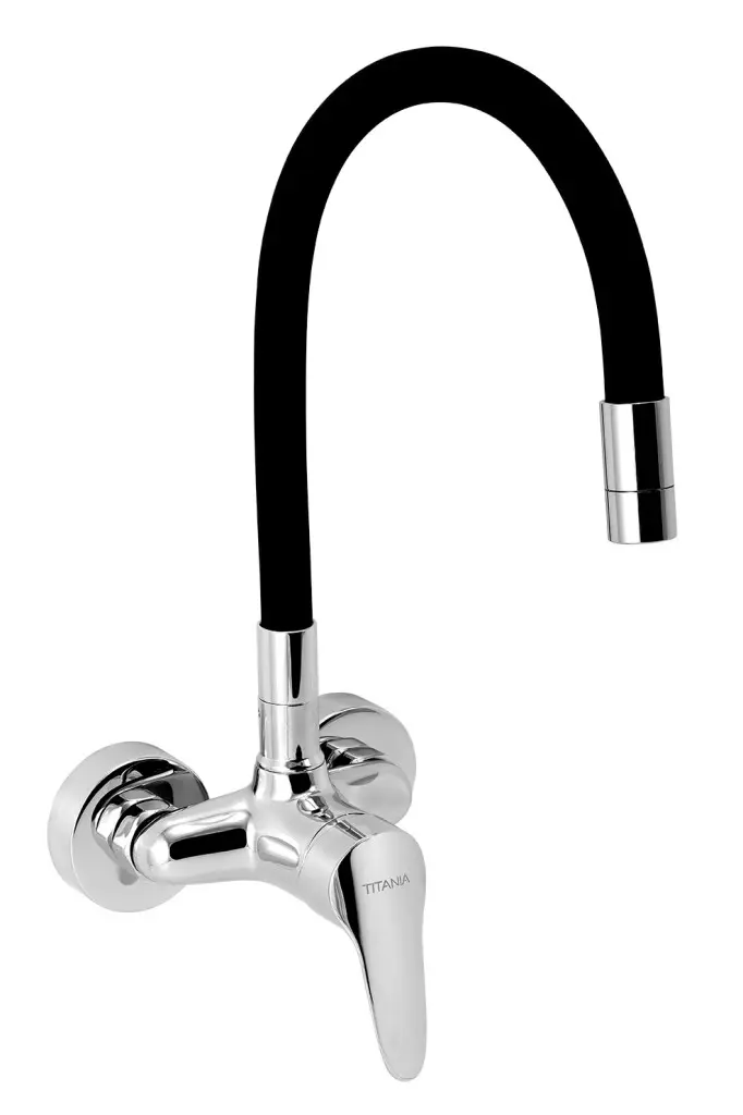 Novaservis Dřezová baterie s elastickým ramenem 100mm, černá-chrom