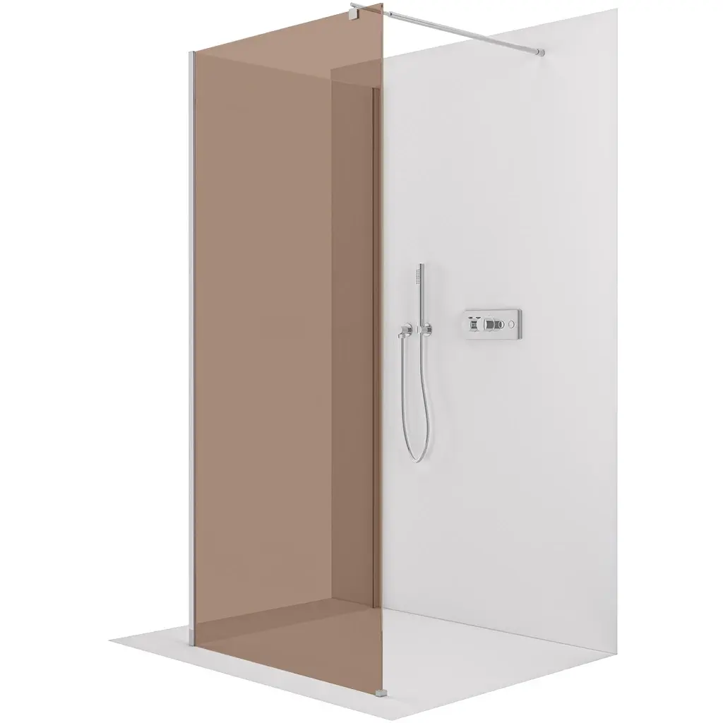 CERANO Sprchová zástěna Walk-in Onyx Corner Round L/P 8 mm kulatá vzpěra chrom, bronzové sklo 80x70x200  CER-688969